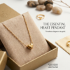 Gold Plated Heart Pendant Necklace - 18 Inch Fine Chain