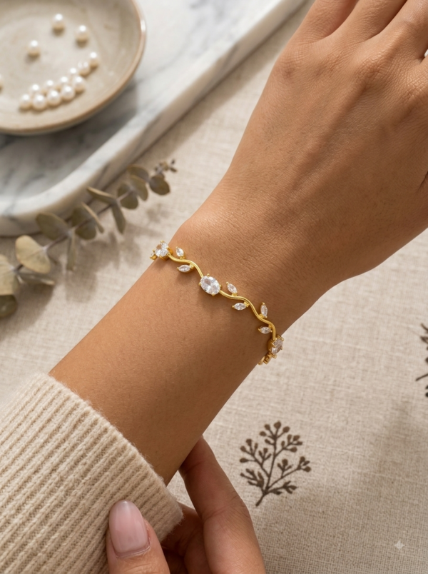 white gold Tulip Bracelet Gold and White